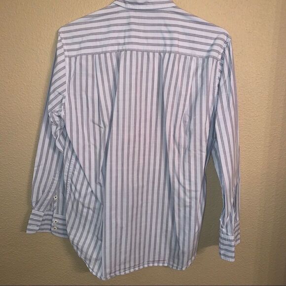 Small Tommy Bahama Gray-White Striped LS Shirt‎ - Picture 5 of 6